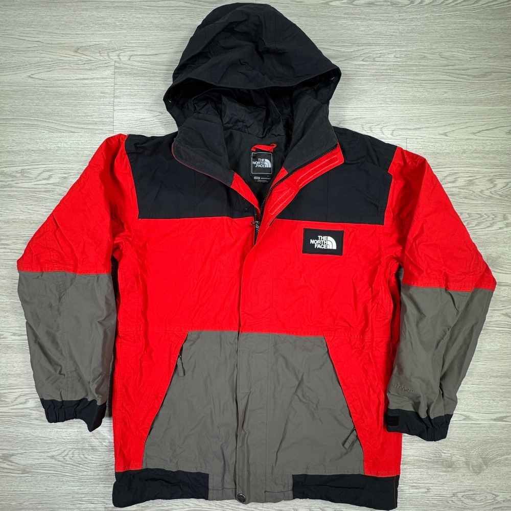 The North Face‎ Men's Jacket HyVent Hooded Colorblock Red Black Medium Outdoor